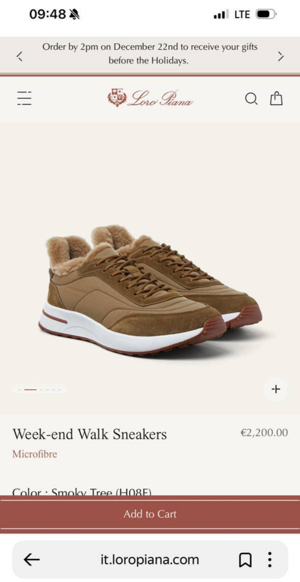 Зимние кроссовки Loro Piana Week End Walk