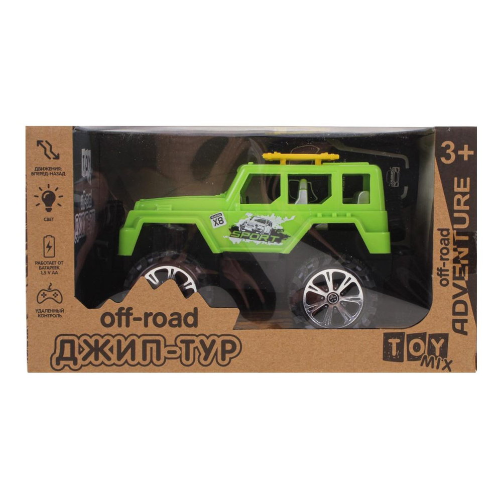 Джип на РУ 24,5*13*13см. движение вперед/назад, зеленый