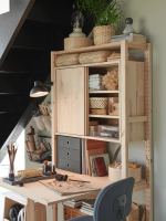 Шкаф с раздвижными дверями - IKEA IVAR/ИВАР ИКЕА, 60х30х80 см, под беленый дуб