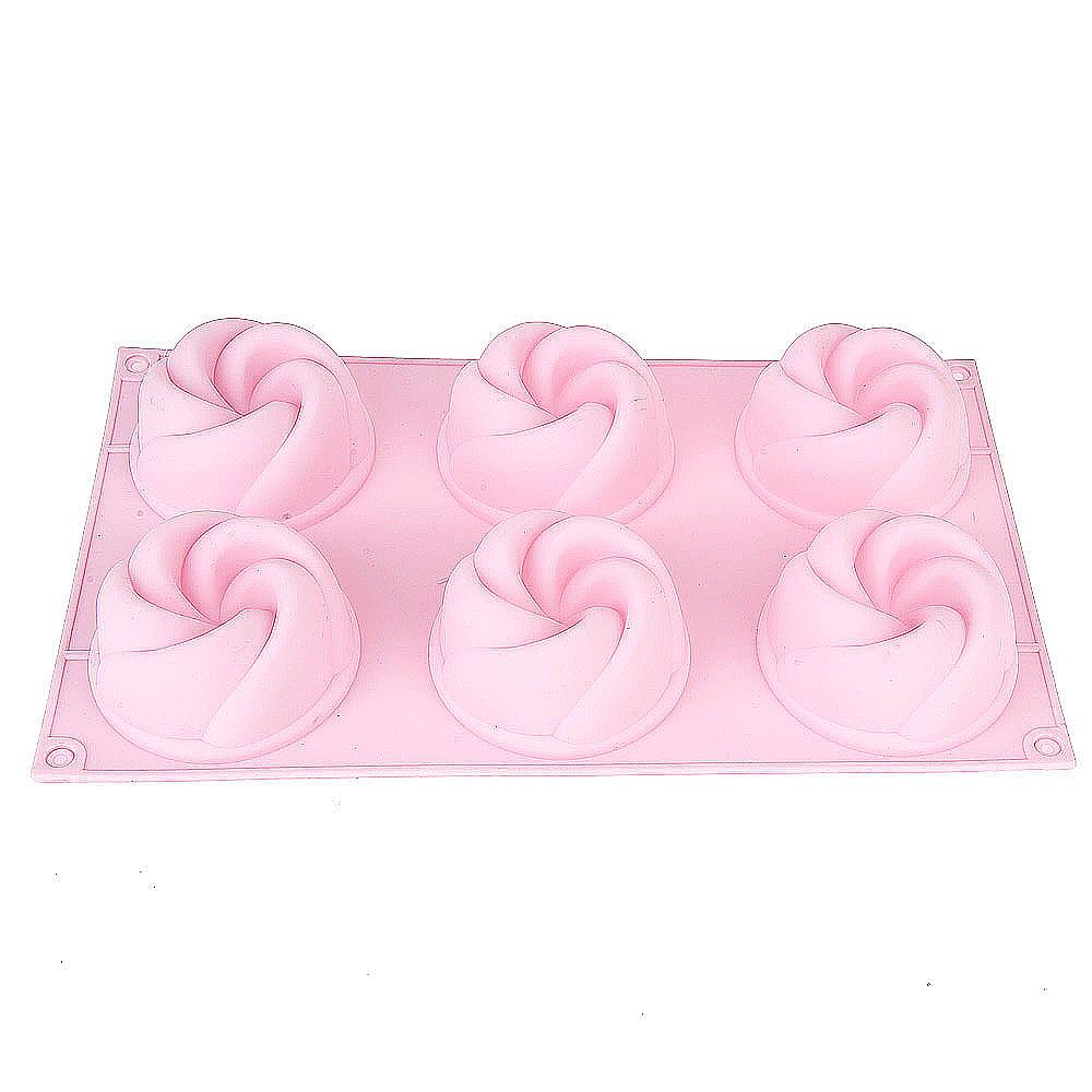 Форма силиконовая для выпечки 6 ячеек "Цветочный аромат" 7,5*7,5*4см/ 29,5*17*4см (силикон)