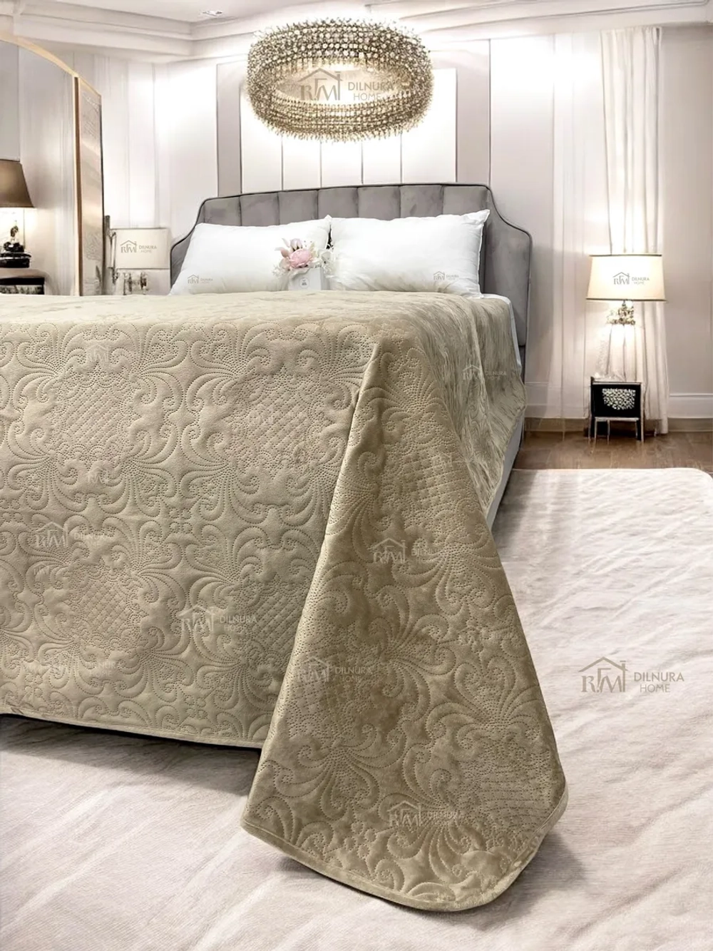 Покрывало 220х240 стеганое для кровати и дивана