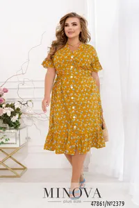 Платье 2379-Горчичный Minova