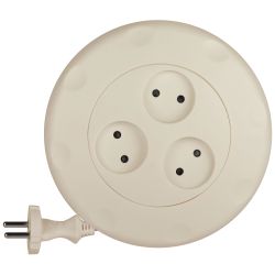 Удлинитель электрический ЭРА UR-3-3m-I рулетка, без заземления 3 розетки 3м 2x0.75мм2 10А, сл. кость