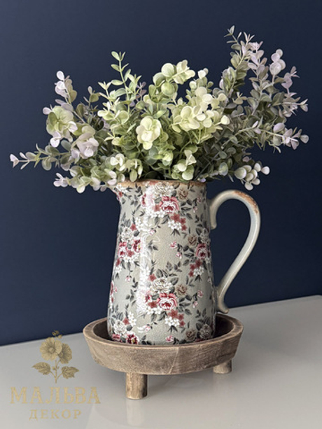 Кувшин декоративный "Розы Клэр" для сухоцветов большой 21x15x23см