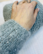 Пряжа на бобине с пайетками 389 г (Италия) 25% меринос 25% мохер 48% п/а 2%п/м 100г400м