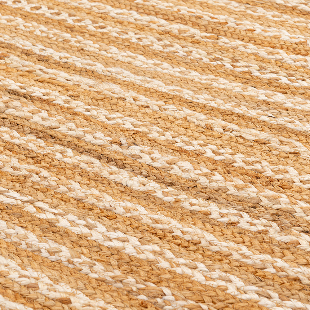 Ковер из джута 120х180см Tkano Ethnic бежевый в полоску