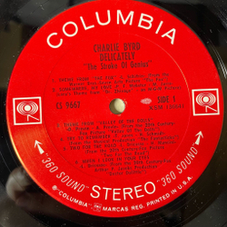 Винтажная виниловая пластинка LP Charlie Byrd Delicately (USA 1968)