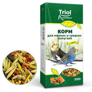 Уценка! Срок 07.2025/ Корм Тriol Standard для мелких и средних попугаев с мёдом, 500г