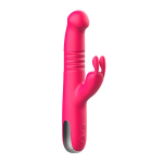Розовый вибратор-кролик 22,4см со стимулятором клитора и возвратно-поступательными движениями I-Moon MY- 206 Pink