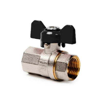 Кран шар латунный 1/2" вн/вн PN40 ручка бабочка (27511)