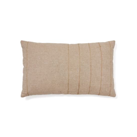 Чехол на подушку Sayema из бежевого хлопка и джута с вышивкой, 30 x 50 см