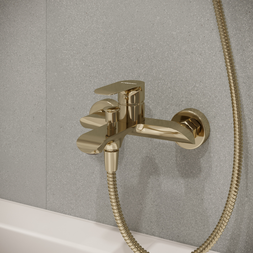 Смеситель для ванны с душем STWORKI Копенгаген S42100GM матовое золото