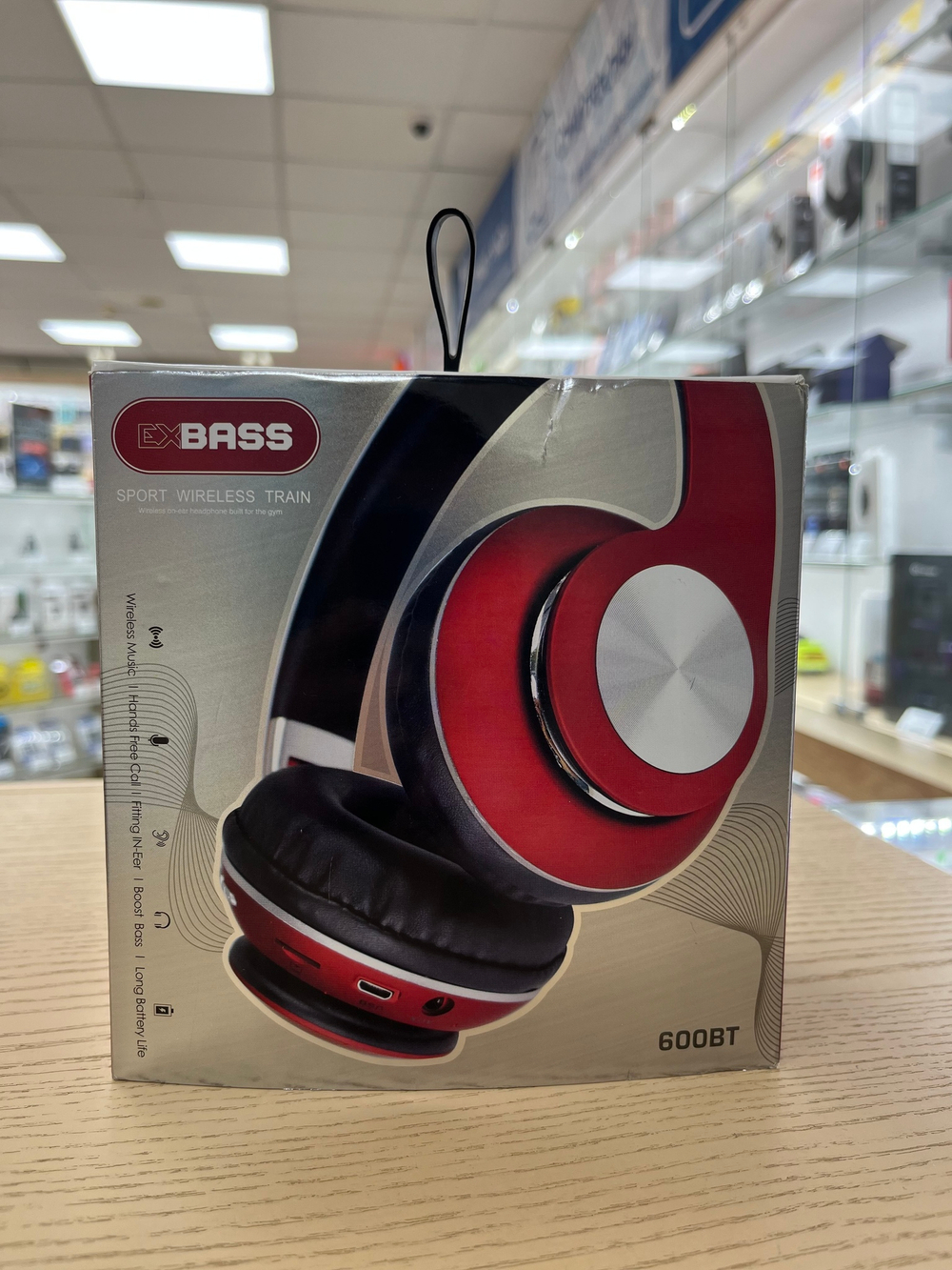 Bluetooth наушники ExBass 600BT Red, беспроводные наушники, красные