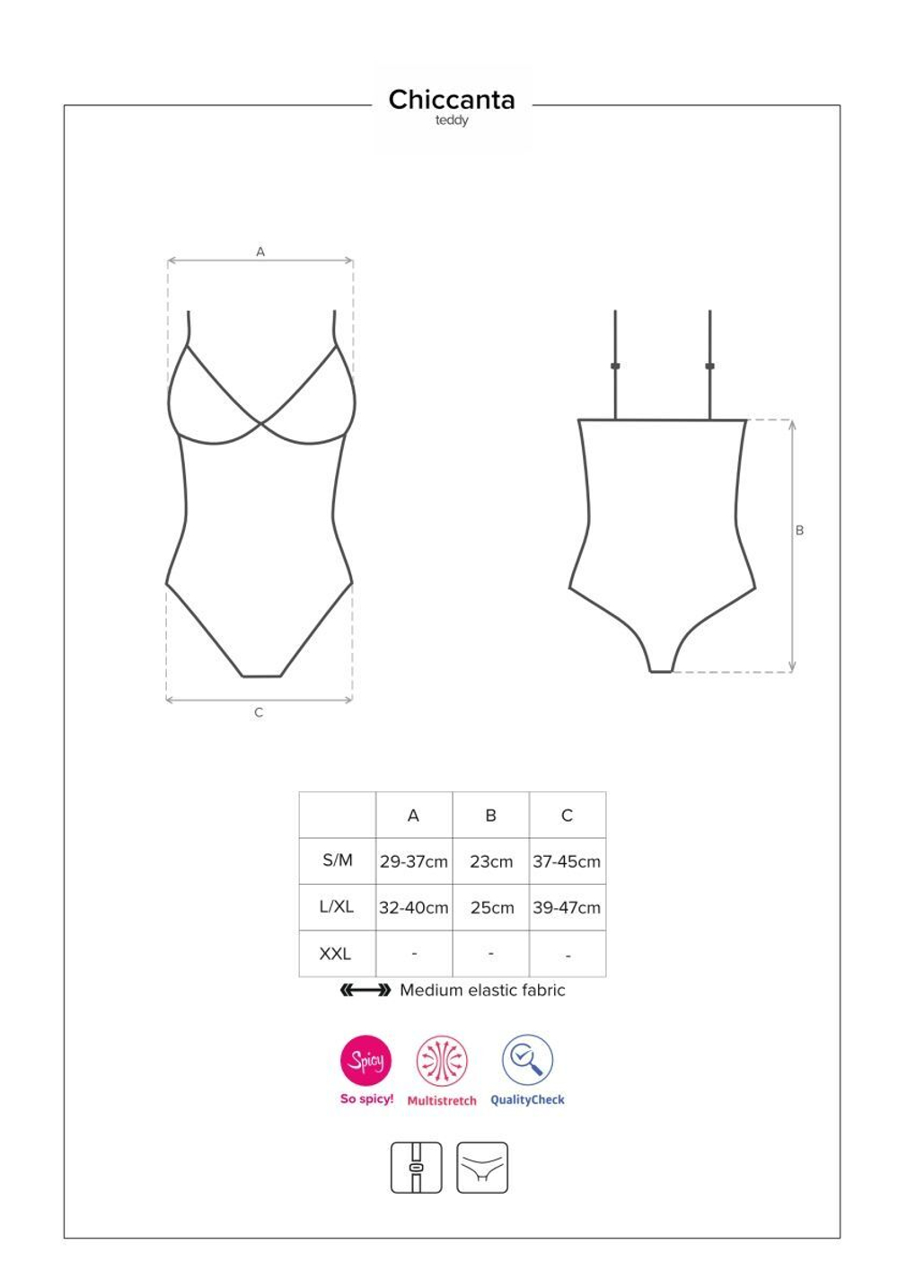 Пикантное кружевное боди Chiccanta (Размер: L-XL) (Цвет: черный)