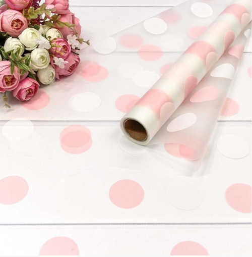 Пленка прозрачная "Горох" Розовый