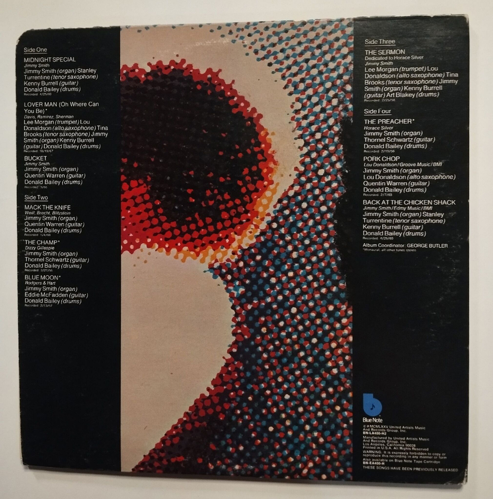 Винтажная виниловая пластинка LP Jimmy Smith 2LP (USA 1975) (Blue Note)
