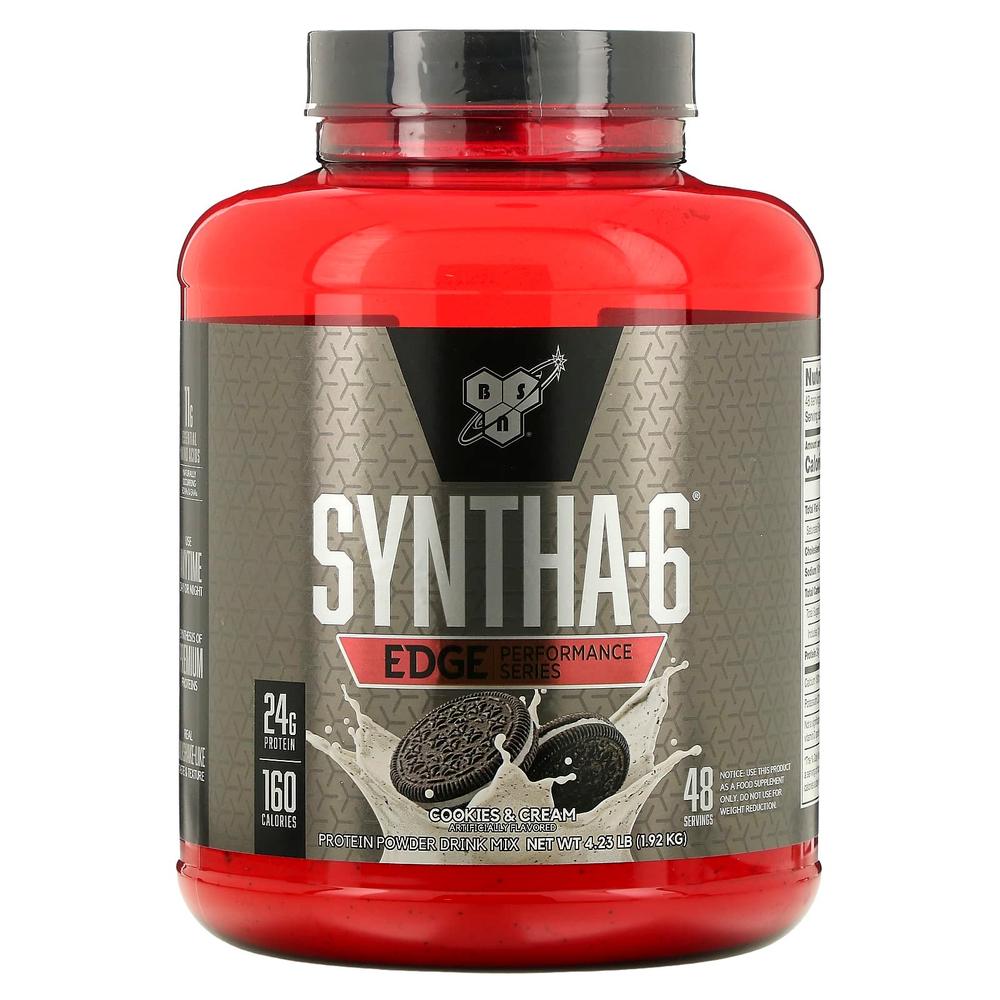 BSN, Syntha-6 Edge®, протеиновая смесь для приготовления напитка, печенье и сливки, 1,92 кг (4,23 фунта)