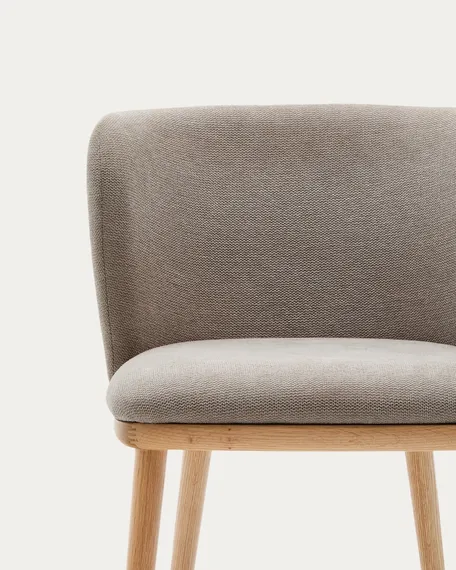 Стул Ciselia, коричневый шенилл, ножки из массива ясеня