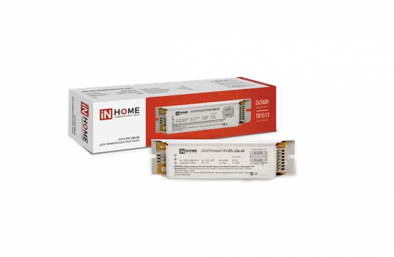 ЭПРА для люминесцентных ламп ETL-236-А2 2х36Вт Т8/G13 IN HOME