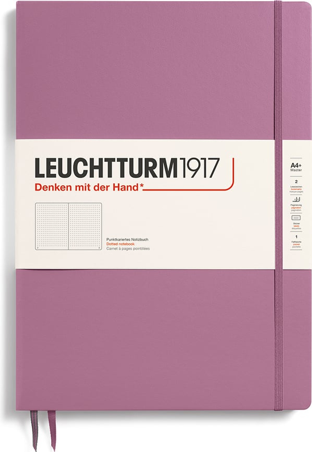 Блокнот Leuchtturm 1917, + y, A4, в точку, розовый