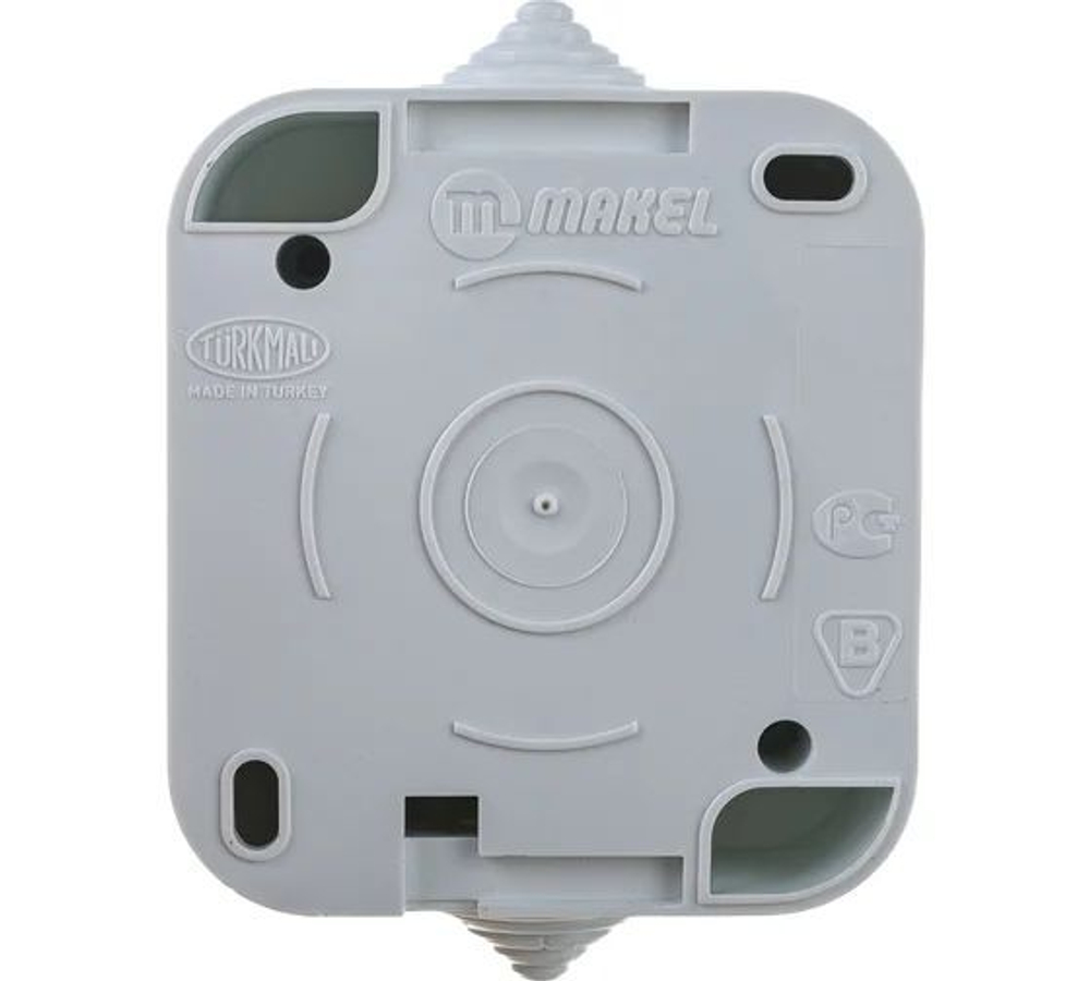 Розетка с крышкой и с заземлением, белая Makel 18304