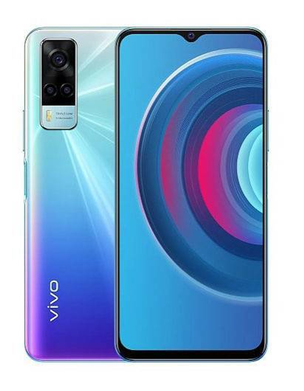 Смартфон Vivo Y53S 6/128Gb (5658922) голубой 6.58"(2408х1080)IPS/  Qualcomm Helio G80 8 ядер (2ГГц)/ 6Гб/ 128Гб/ Слот MicroSD/ 4G (LTE)/ SIM-карт: 2 /  5000mAh/ Android 11/ Голубой