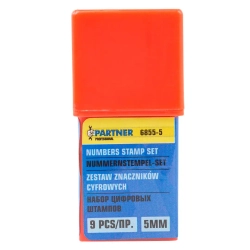 Набор цифровых штампов 9пр. (5мм),в пластиковом футляре Partner PA-6855-5