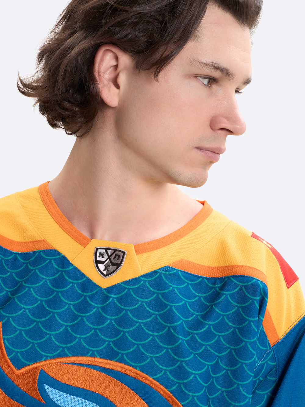 Джерси хоккейное синее ХК "Шанхайские Драконы", реплика с вышивками (ТМ ATRIBUTIKA&CLUB)