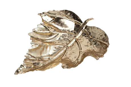 Тарелка декоративная 21.6х17.8х5.1см Garda Decor Лист золотая