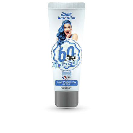 Hairgum Sixty's Color Flash Blue Полуперманентная краска придающая блеск волосам, оттенок синий 60 мл