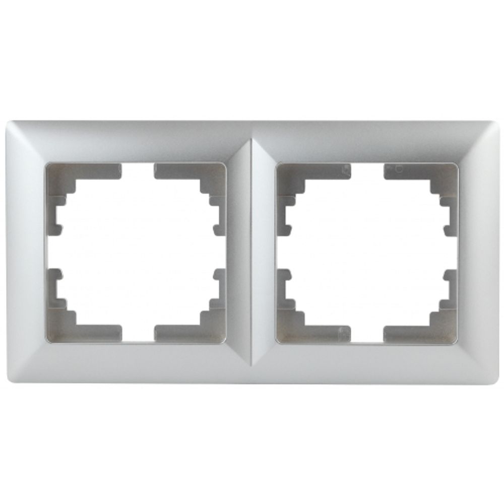 Рамка для розеток и выключателей Intro Solo 4-502-03 на 2 поста, СУ, алюминий