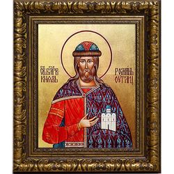 Роман Угличский Святой Благоверный князь. Икона на холсте.