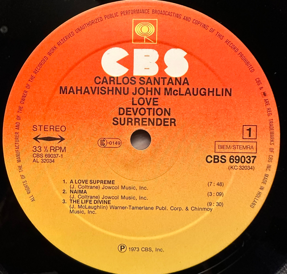 Carlos Santana & Mahavishnu John McLaughlin - Love Devotion Surrender (Голландия 1973г.)
