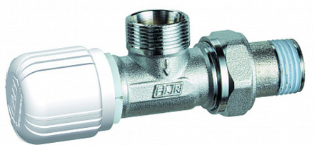 Вентиль термостатич. угловой с горизонтальной буксой 1/2" М24х19