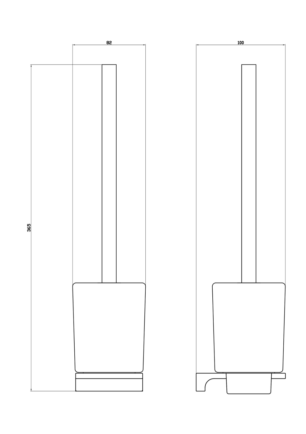 Туалетный ершик в комплекте WONZON & WOGHAND ECLIPSE, Глянцевое золото (WW-9129-LG)