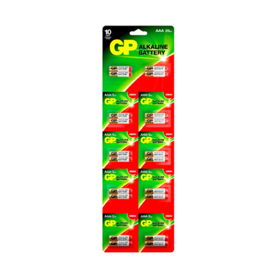 Элемент питания GP Alkaline LR03 BL20 24AR-2P20 отрывные (20 шт)