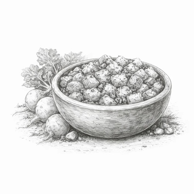 Салат из жареной в печи репы