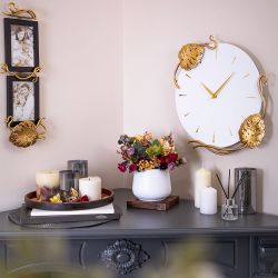 Часы настенные Monstera Deliciosa (Монстера) Айс Амбер