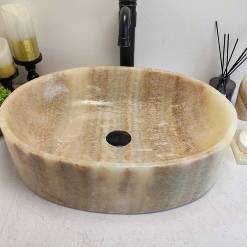 Раковина из оникса Oval Yellow OY-60700 52*38*14