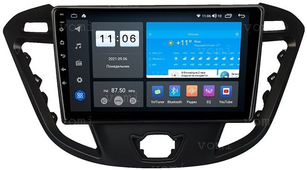 Магнитола для Ford Transit Custom 2012+ - Vomi AK518R9-MTK-LTE Android 10, 8-ядер, 4-64Гб, SIM-слот