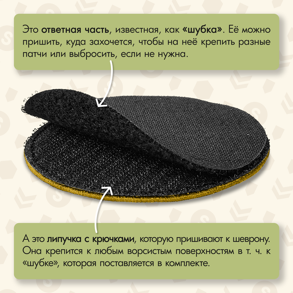 Нашивка на одежду, патч, шеврон на липучке "Компас викингов" (Жёлтый) 8,5х8,5 см