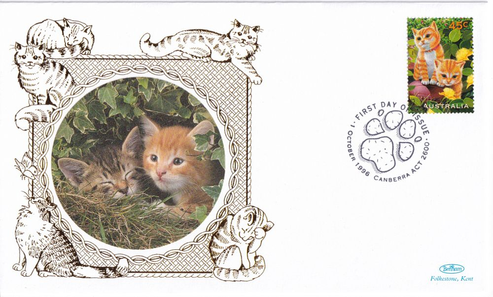 Конверт Первого дня Австралии от 1 октября 1996 года с маркой и спецгашением