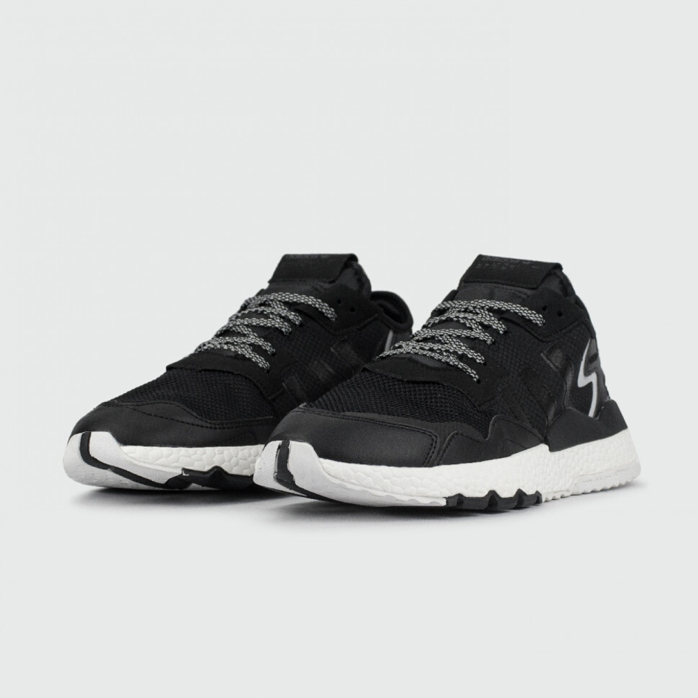 кроссовки Adidas Nite Jogger Black / White Sole
