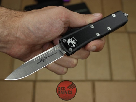 Реплика ножа Microtech UTX-85 S/E - черная рукоять, стандартный клинок, сатин + запчасти