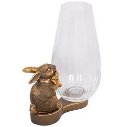Ваза для цветов Кролик Банни Бронза