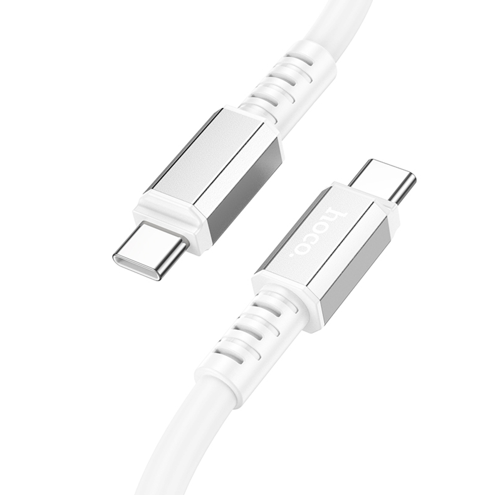 Кабель Hoco X85 Strength (Type-C) на (Type-C) 3A/60W 100см силиконовый (белый)