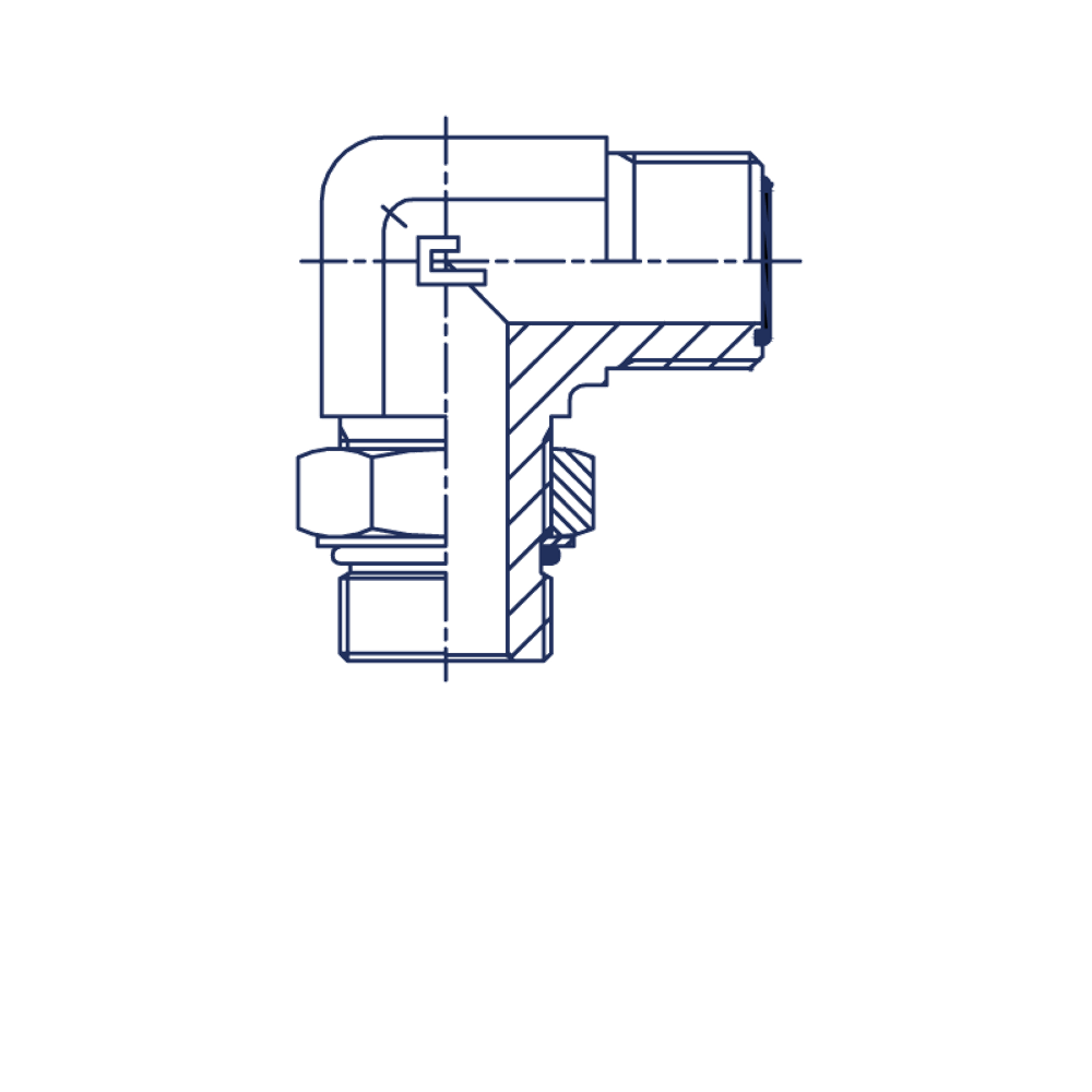 Штуцер FMA90 D38 ORFS 2 - UNF 1.7/8 (удлиненный)