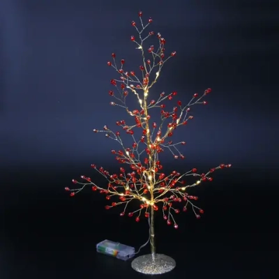 Дерево декоративное «Diamond» 50 см, Красный (с подсветкой на батарейках 2хАА)
