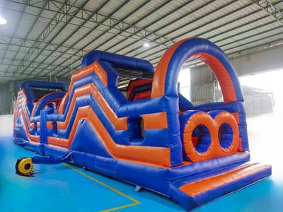 Надувная полоса препятствий 3 модуля «Веселый забег» 15*3*4 м