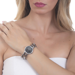Часы Boccadamo LadyB Silver Black LB002 BW/S с минеральным стеклом, кристаллами Swarovski